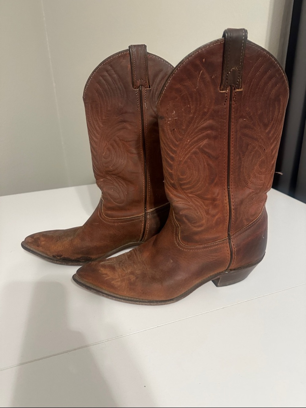 Brown Leather Women's Cowboy Boots size 10